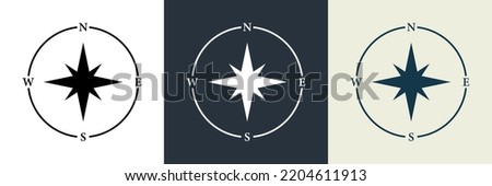 Adventure Direction Arrow to North South West East Orientation Navigator Modern Sign. Compass Map Silhouette Icon Set. Rose Wind Navigation Retro Equipment Pictogram. Isolated Vector Illustration.