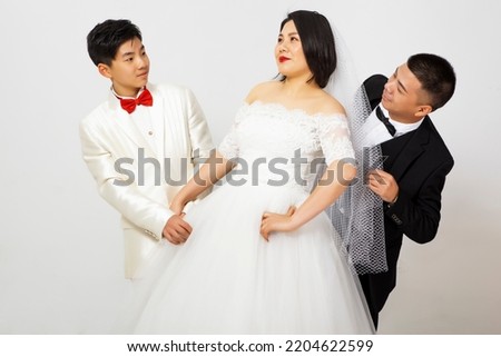 A picture of an Asian family living in peace