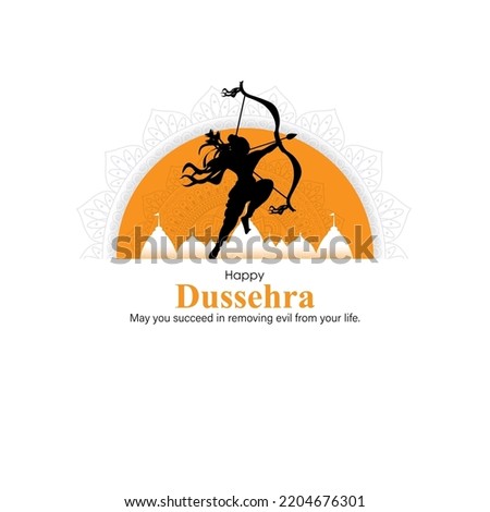 Vector illustration of Happy Dussehra greeting Royalty-Free Stock Photo #2204676301