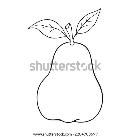 this is a cute and beautiful Pear line art images, Pear outline drawing, Pear vector art and illustrations art and Pear coloring book pages Royalty-Free Stock Photo #2204703699