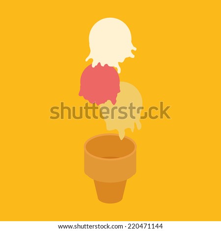 an isolated ice cream on a yellow background