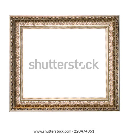 vintage photo gold frame retro frame collection painting edge picture exhibit art antique golden large masters gallery oak foto isolated on white background