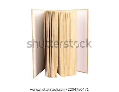 Book isolated on white background. Turning pages. Encyclopedia, novel, fiction, code, business or law literature. High quality photo Royalty-Free Stock Photo #2204750471