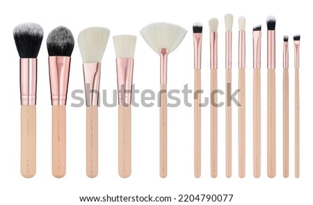 makeup brushes isolated on white background Royalty-Free Stock Photo #2204790077
