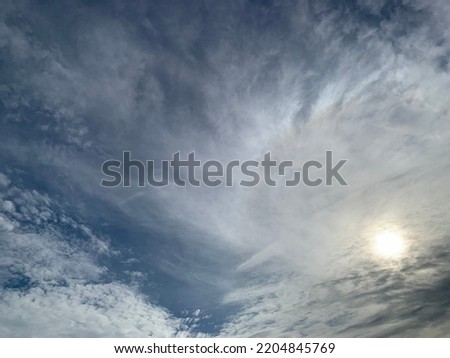Altostratus clouds are full of streaks of beautiful clouds in the morning at Bangkok, Thailand. No focus Royalty-Free Stock Photo #2204845769