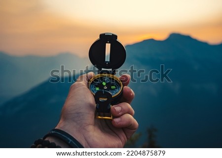 Outdoors Navigation Concept Compass Direction Concept   Royalty-Free Stock Photo #2204875879