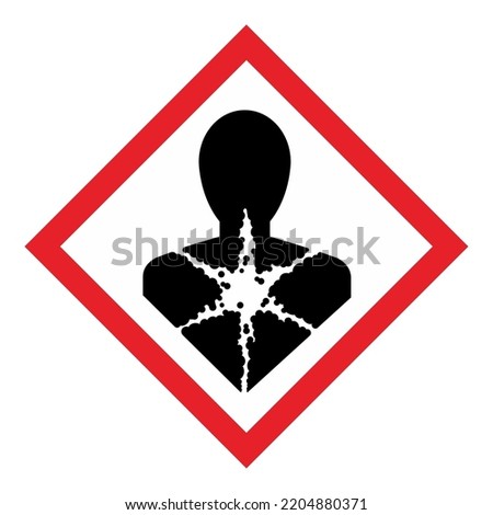 GHS Chemicals Label Pictograms and Hazard Classes - Carcinogenicity Respiratory sensitization Royalty-Free Stock Photo #2204880371
