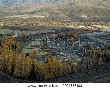 This is a scenic photo of the Hemu Mountains in Kanas, Altai, China