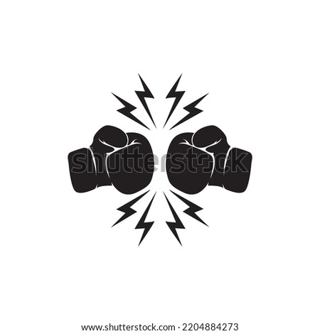 boxing gloves logo vector icon illustration design Royalty-Free Stock Photo #2204884273