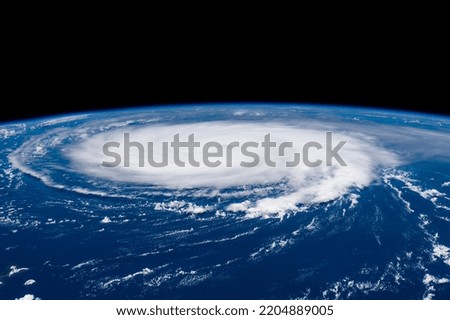 Hurricane picture was taken from space. Elements of this image furnished by NASA.