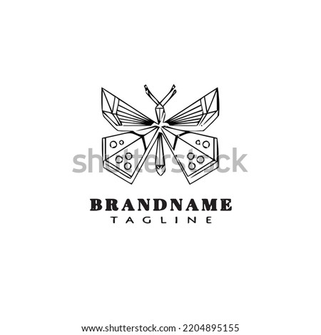 butterfly logo symbol icon design template black modern isolated vector illustration