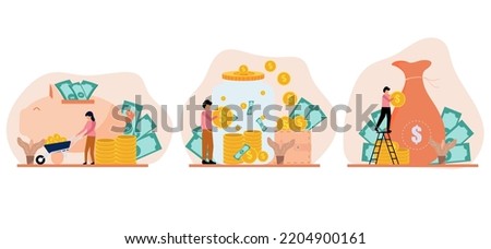 Finance Flat Bundle with People Illustration