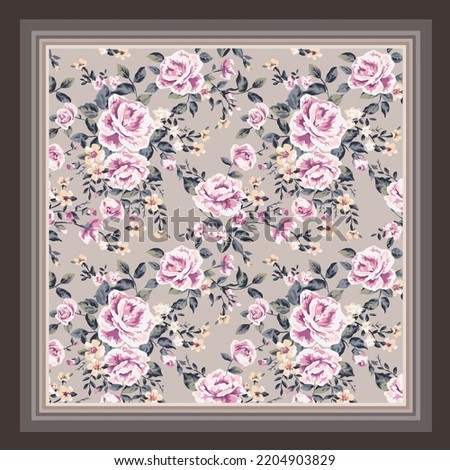 scarf design with flower pattern image