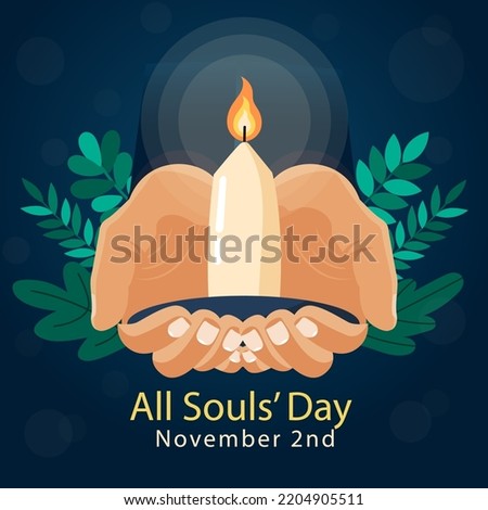 Flat all souls day Vector illustration. Royalty-Free Stock Photo #2204905511