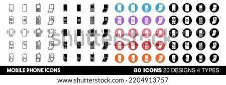 Mobile icons vector set collection graphic design
