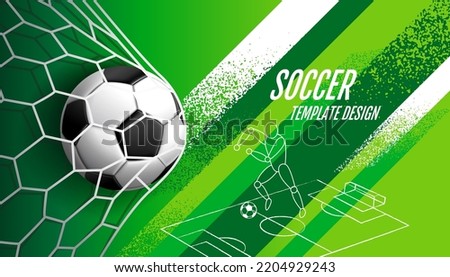 Soccer Template design , Football banner, Sport layout design, green Theme,  vector illustration