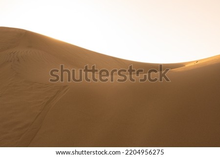 Soft warm light over sweeping sand dunes dancing in the calm summer wind, Patara beach, Kas, Turkey