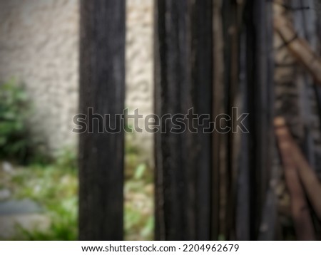 background, unfocused black picket fence texture. blur