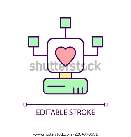Clinical information system RGB color icon. Healthcare data management. Medical records storage. Isolated vector illustration. Simple filled line drawing. Editable stroke. Arial font used