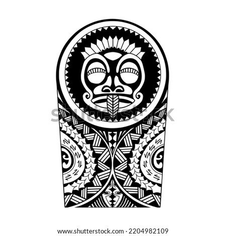 Wrap around arm polynesian tattoo design. Pattern aboriginal samoan.
