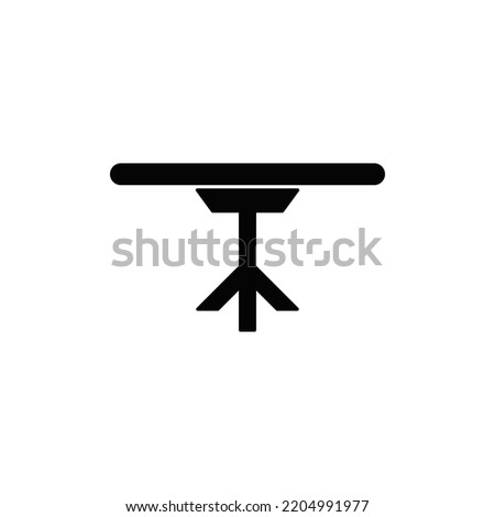 Dinning table icon in black flat glyph, filled style isolated on white background