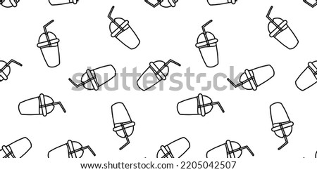 Seamless banner with black smoothie cups
