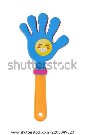 Hand rattle toy isolated on white background