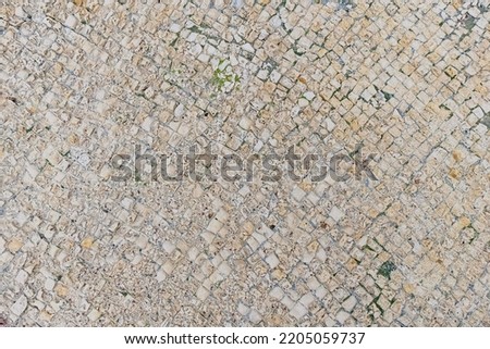 Geometric Small Tiled Pattern. Interior Decision. Rough Texture. Photo. Copy Space.