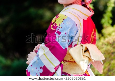 Kimono is a traditional Japanese costume. Royalty-Free Stock Photo #2205080861