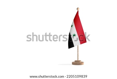 Syria flagpole with white space background image