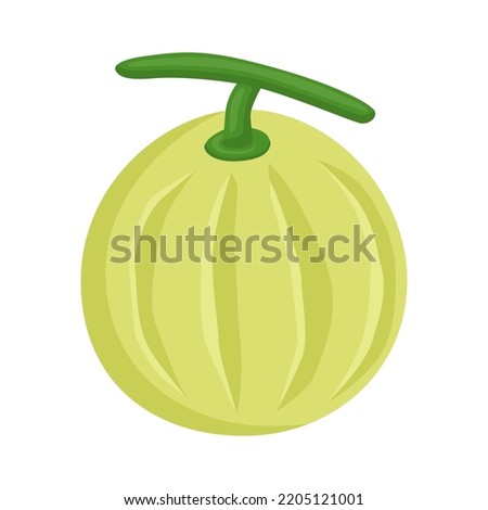 Melon Sign Emoji Icon Illustration. Summer Fruit Vector Symbol Emoticon Design Clip Art Sign Comic Style.
