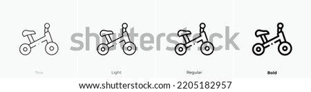 baby bike icon. Thin, Light Regular And Bold style design isolated on white background