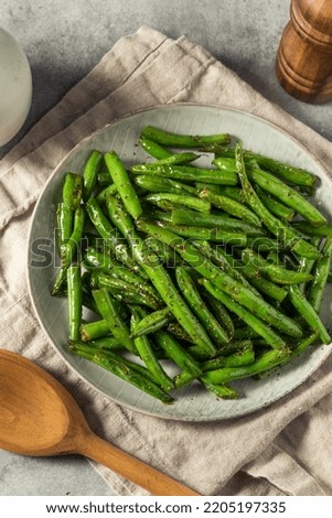 Homemade Sauteed Green Beans with Salt and Pepper Royalty-Free Stock Photo #2205197335