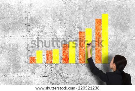 Business Drawing Graph On Wall Creativity Concept