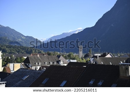 View of the Alpine Town of Bludenz in Austria
