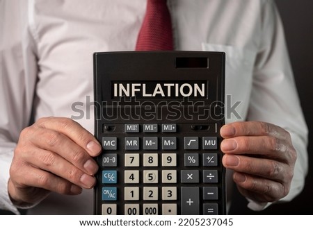 Inflation word, price growth concept. High quality photo