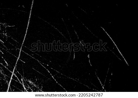 white scratches isolated on black background. High quality photo