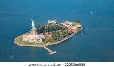 Statue of Liberty, Liberty island, New York harbour on Hudson river, United States of America