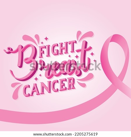 Posters for breast cancer awareness month in october. Realistic pink ribbon symbol. Medical Design.