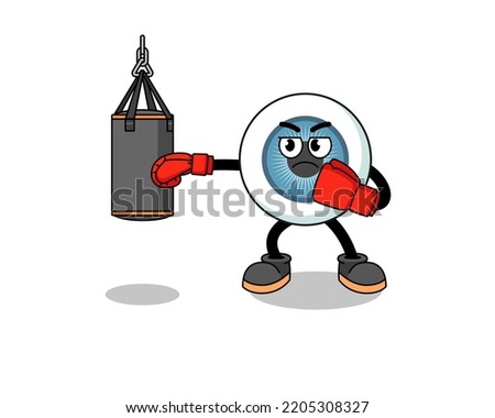 Illustration of eyeball boxer , character design