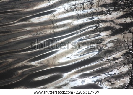 Ripples in a lake at sunset