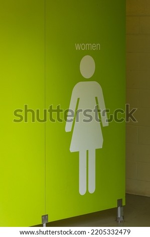 Restroom sign on a toilet door.Toilet sign. Restroom Concept. WC Toilet icons set. Women WC signs for restroom.Nobody, selective focus, street photo