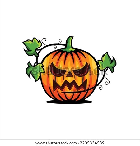 halloween Pumpkin angry face design template