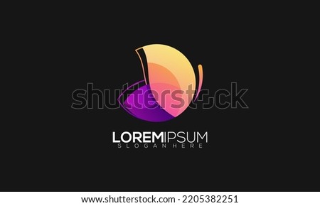 Abstract gradient butterfly Logo Design
