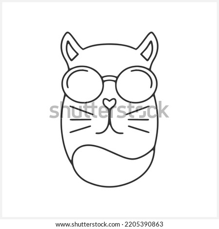 Doodle cat clip art. Hand drawn art line. Sketch animal. Coloring page book. Vector stock illustration. EPS 10