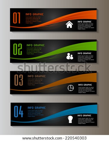 colorful modern text box template for website computer graphic and internet, numbers. label. 