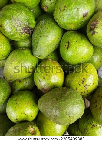 Closeup avocado in the market. Selective focus