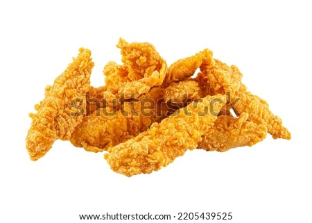 Isolated crispy fried fhicken strips Royalty-Free Stock Photo #2205439525