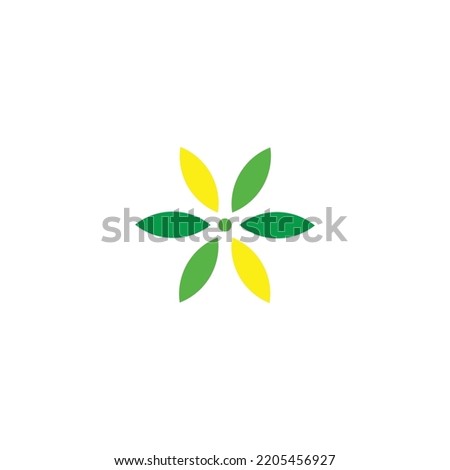 Leaves, colorful geometric symbol simple logo vector
