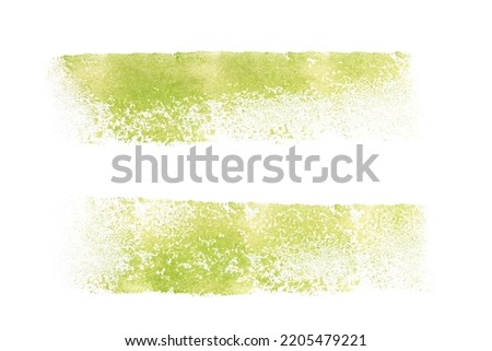 set of green watercolor strokes isolated on white background. High quality photo